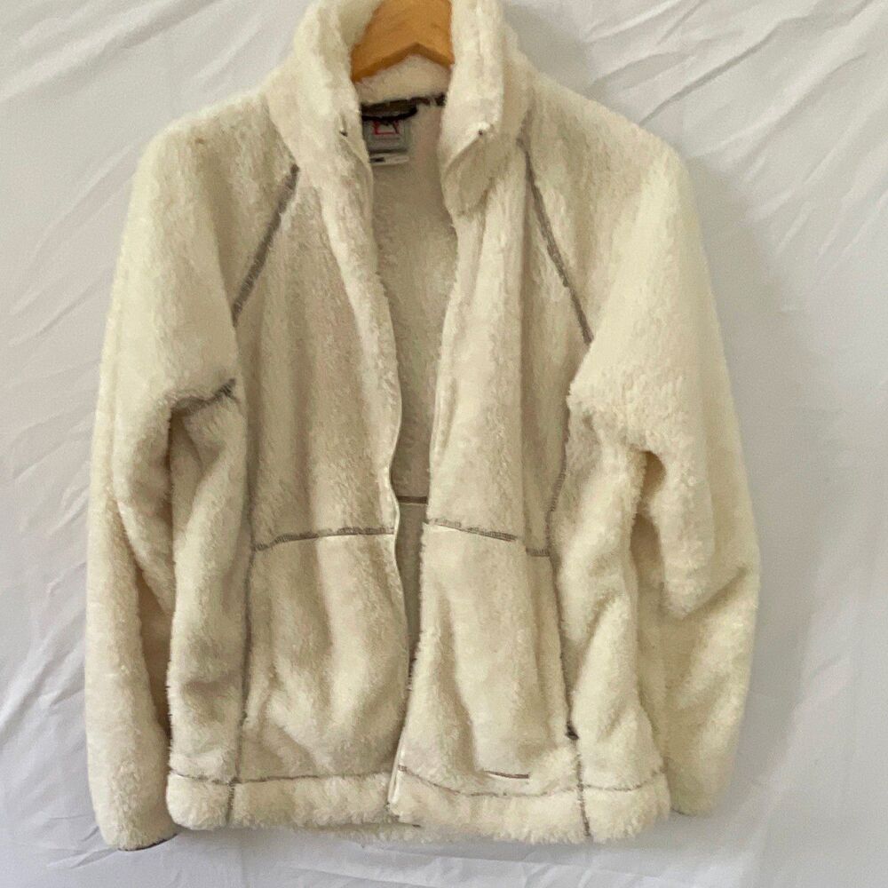 Avalanche Women's Ivory Full Zip Jacket M Long Sleeve Short Solid Casual Outdoor